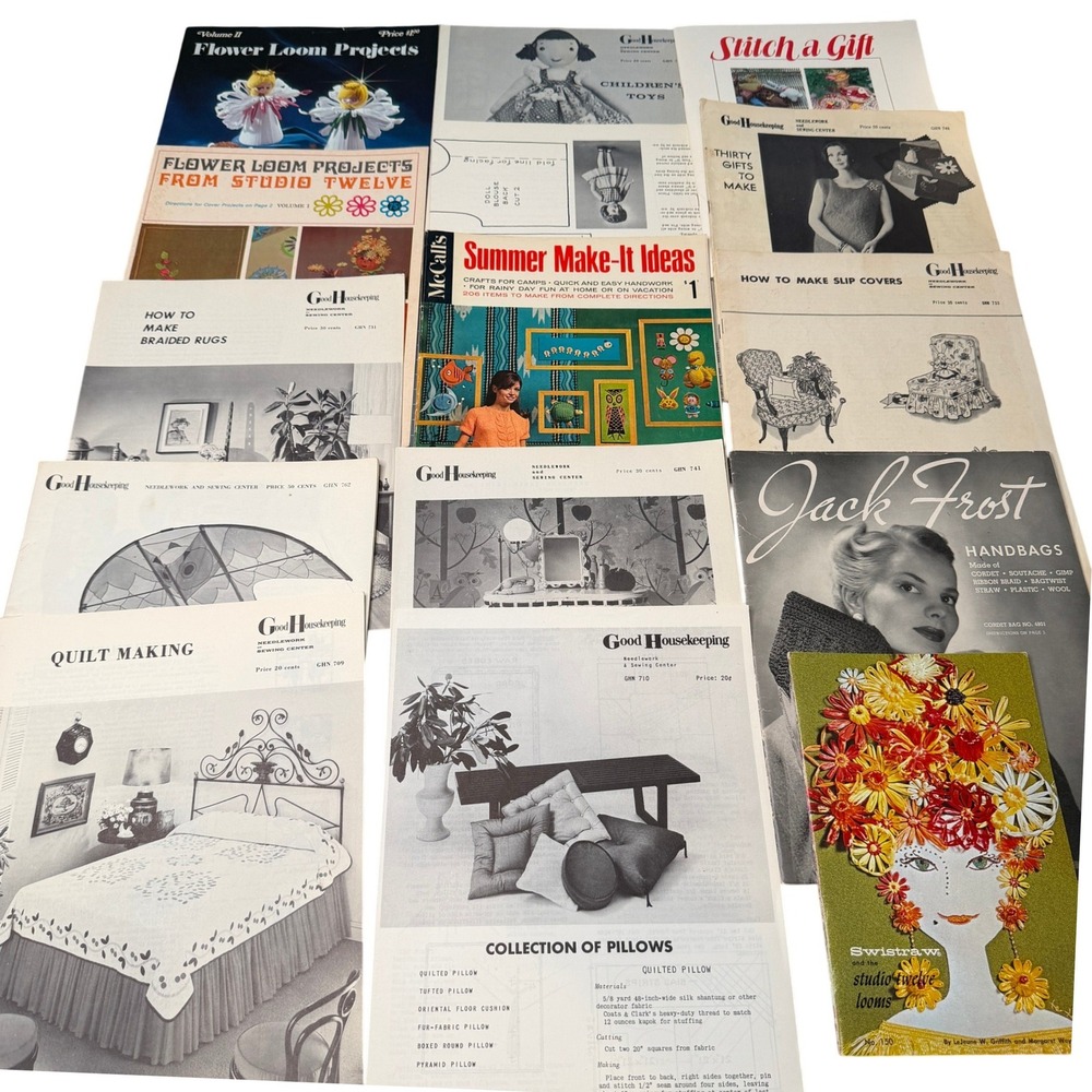 VTG Craft Booklet Lot 15pc Good Housekeeping Studio how to booklets 60s 80s
